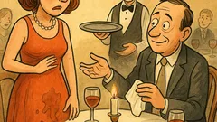 Banc: Un bărbat merge cu soția la cină