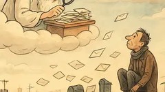 Banc: Dumnezeu răsfoiește cererile pământenilor