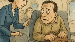 Banc: Însoțitoarea întreabă: Ați mai zburat?