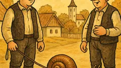 Banc: Salut, Ioane! Ce faci? Plimb melcul.